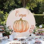 Wooden printed sign, Pumpkin orange theme