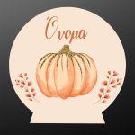 Wooden printed sign, Pumpkin orange theme