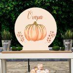 Wooden printed sign, Pumpkin orange theme