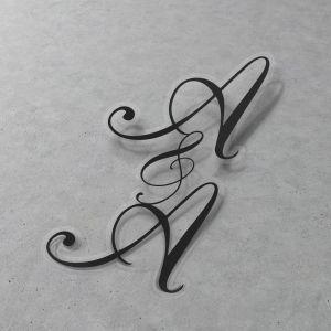 Stickers labels, small dimsmarriage initials 2