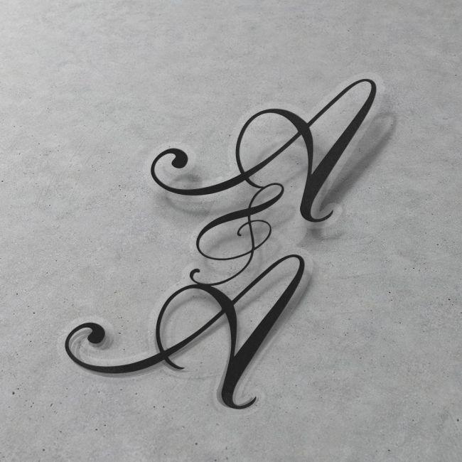 Stickers labels, small dimsmarriage initials