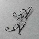 Stickers labels, small dimsmarriage initials