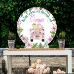 Wooden printed sign, Jeep pink animals tropical