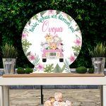 Wooden printed sign, Jeep pink animals tropical