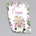 Canvas print Vaptism reception, Jeep with pink animals tropical