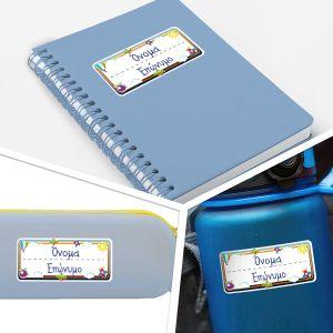Αυτοκόλλητες ετικέτες για σχολείοΙπτάμενος, προσωποποιημένες