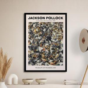 Pollock Exhibition Poster, Composition with red strokes, Poster