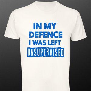 Μπλουζάκι In my defence, i was left unsupervised (αγόρι)