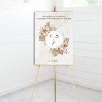 Canvas print Wedding Kalos irthate Pampas grass initials