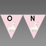 Σημαιάκια Κύκνος με λουλούδια