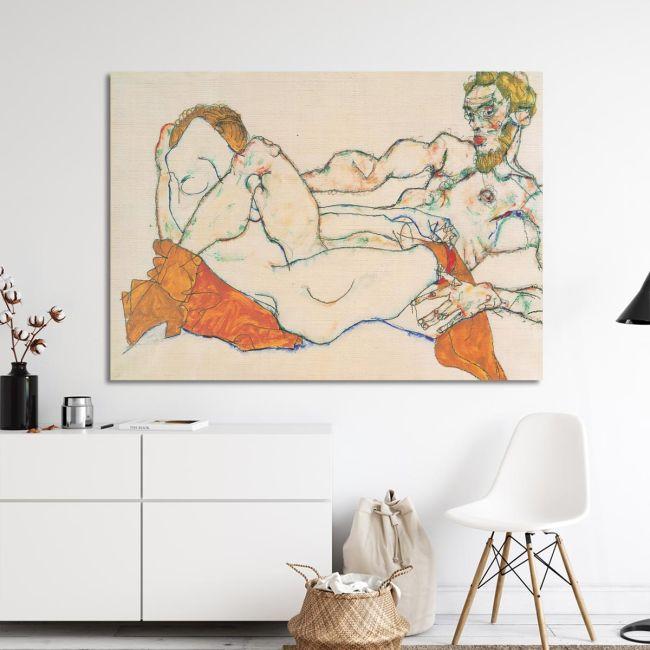 Canvas print Lovers, Schiele E.