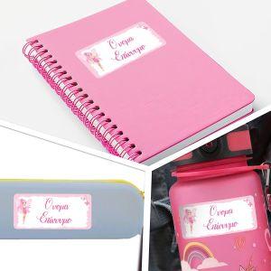 Αυτοκόλλητες ετικέτες για σχολείο Νεράιδα, προσωποποιημένες