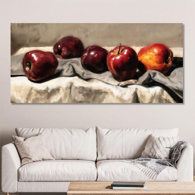 Canvas print Apples, panoramic