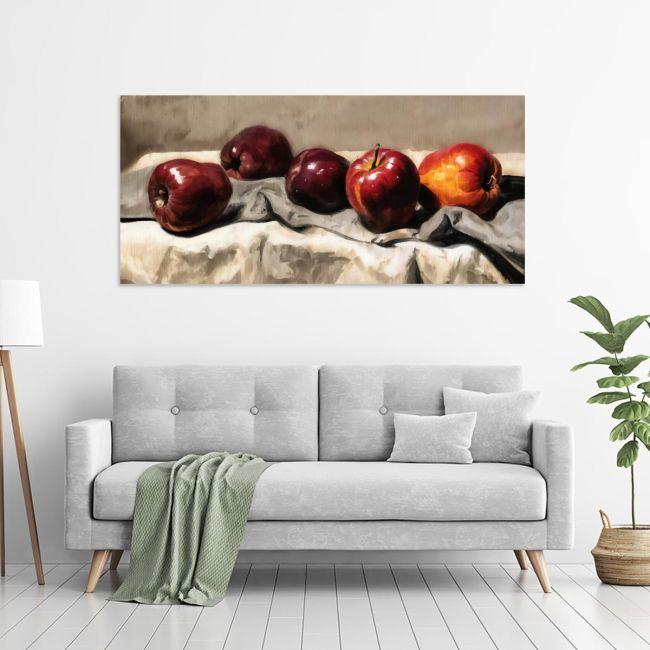 Canvas print Apples, panoramic