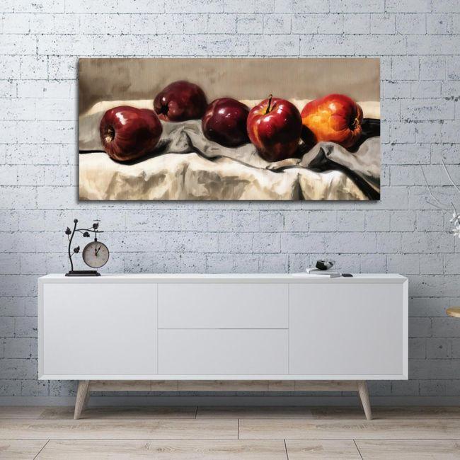 Canvas print Apples, panoramic