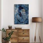 Canvas print Blue nude reart (original by P. Picasso), reproduction