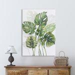 Πίνακας σε καμβά, Palmtree leaves painting