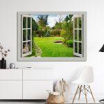 Canvas print Window to the backyard