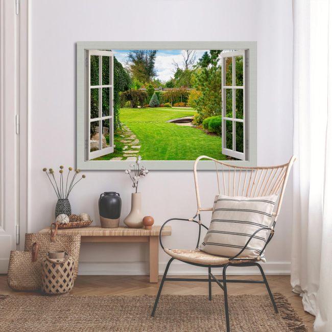 Πίνακας σε καμβά Παράθυρο, Window to the backyard