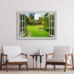 Canvas print Window to the backyard