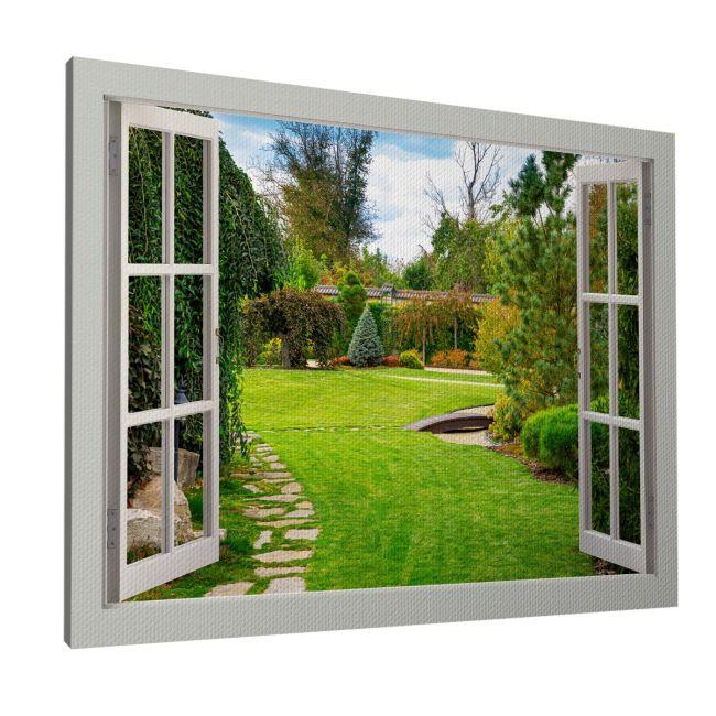 Πίνακας σε καμβά Παράθυρο, Window to the backyard