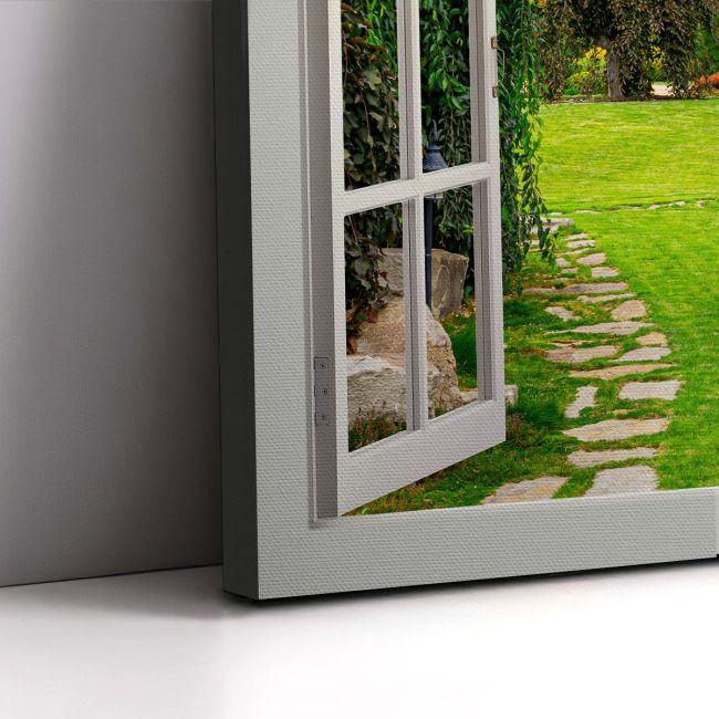 Canvas print Window to the backyard