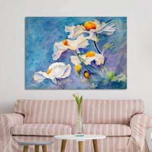 Πίνακας σε καμβά Παπαρούνες, White poppies