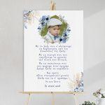 Canvas baptism Welcome, Me to ladi kai photo Floral blue