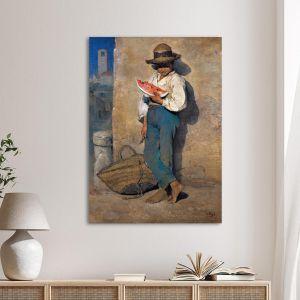 Canvas print Girl weaving, Pantazis