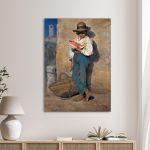 Canvas print Girl weaving, Pantazis