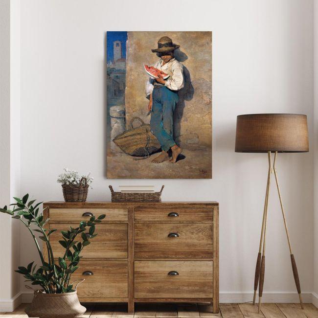 Canvas print Girl weaving, Pantazis