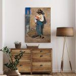 Canvas print Girl weaving, Pantazis