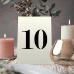 Event table numbers vertical, ivory minimal