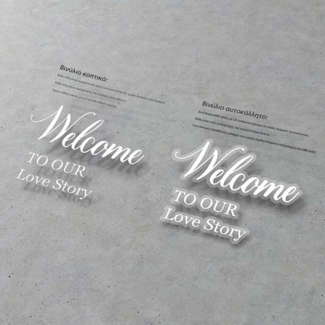 Sticky whiteletters forwedding welcome mirrorWelcome to our Love Story