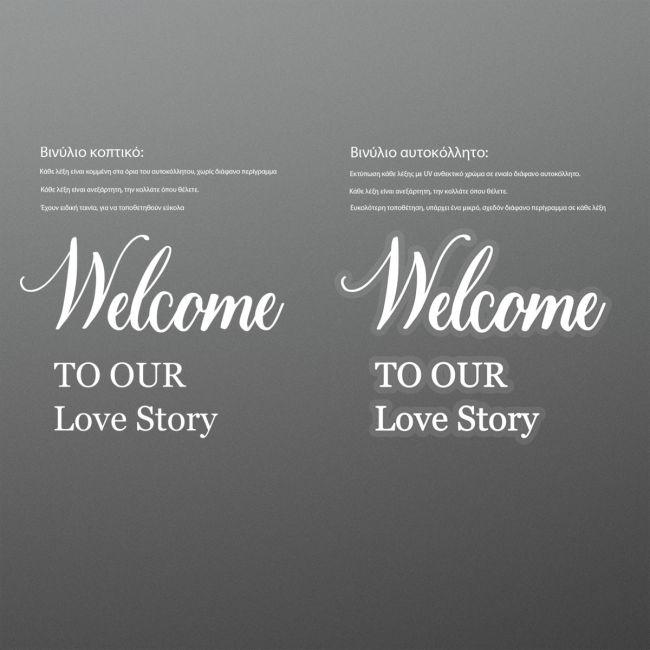 Sticky whiteletters forwedding welcome mirrorWelcome to our Love Story