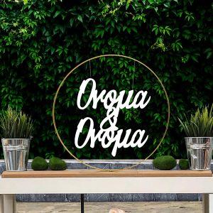 Ονόματα ζευγαριού για αψίδα κοπτικό, λευκό Plexi