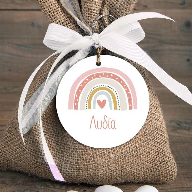 Wooden figure printed circular,Nordic Rainbow