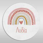 Wooden figure printed circular,Nordic Rainbow