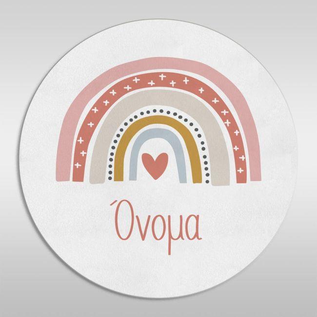 Wooden figure printed circular,Nordic Rainbow