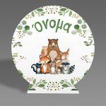 Wooden printed sign, All forest animals personalized