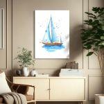 Canvas print,Sailing boat hand painted watercolor