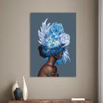 Πίνακας σε καμβά Inner Beauty, cyan blossom