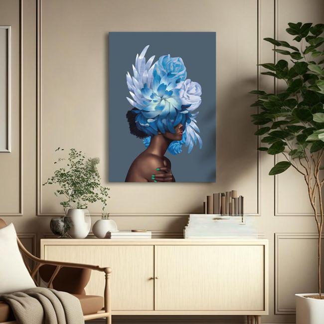 Canvas print Inner Beauty, cyan blossom