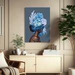 Canvas print Inner Beauty, cyan blossom