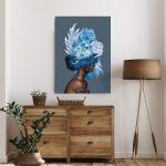 Canvas print Inner Beauty, cyan blossom