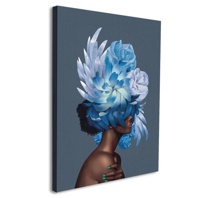 Πίνακας σε καμβά Inner Beauty, cyan blossom