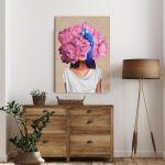 Canvas print Pink on blue I