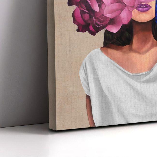 Canvas print Pink on blue I