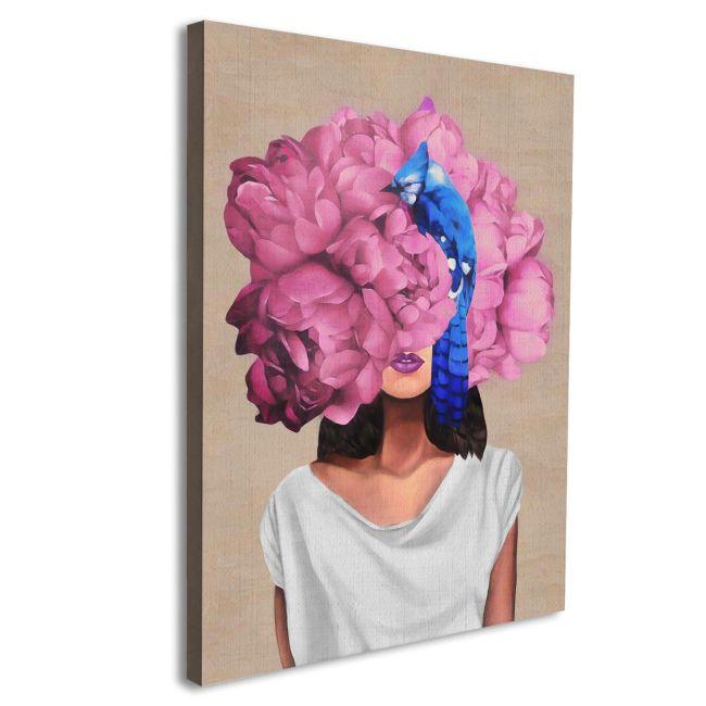 Canvas print Pink on blue I