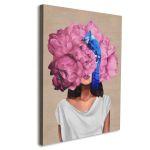 Canvas print Pink on blue I